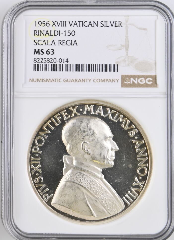 Italy/San Marino/Vatican Scala Regia Silver Medal 1956 XVIII Rinaldi-150 NGC MS63 0153092Italy/San Marino/Vatican Scala Regia Silver Medal 1956 XVIII Rinaldi-150 NGC MS63 0153092