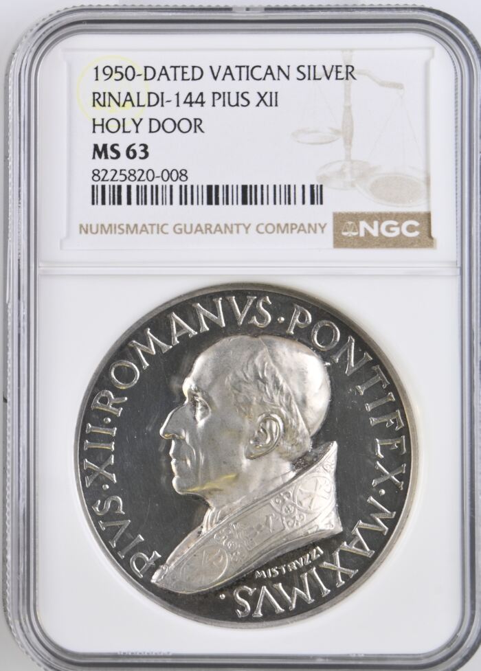Italy/San Marino/Vatican Holy Door Pius XII Silver Medal 1950 Rinaldi-144 NGC MS63 0153093Italy/San Marino/Vatican Holy Door Pius XII Silver Medal 1950 Rinaldi-144 NGC MS63 0153093