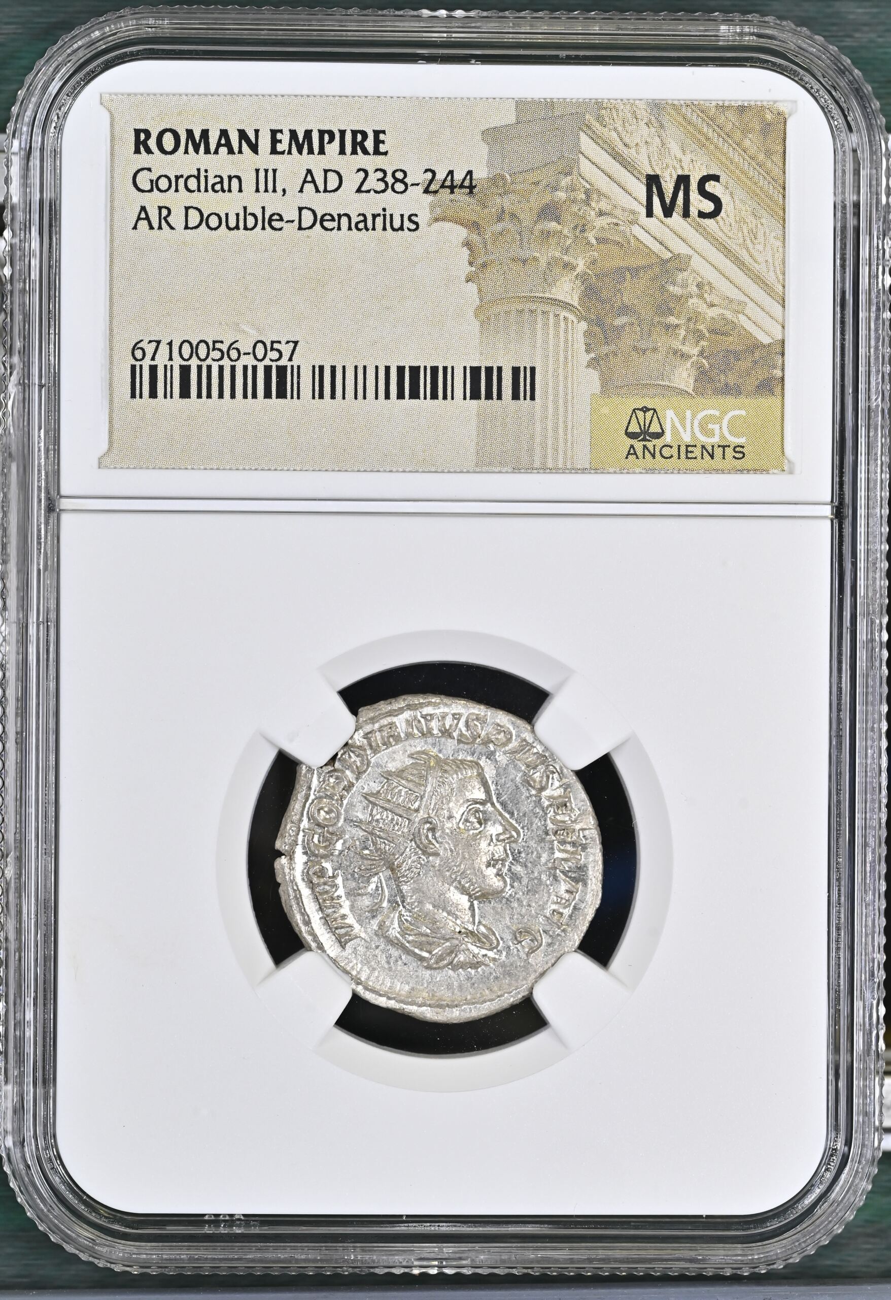 Roman Imperial Gordian III 238-244 AD AR Double Denarius NGC MS 0153101