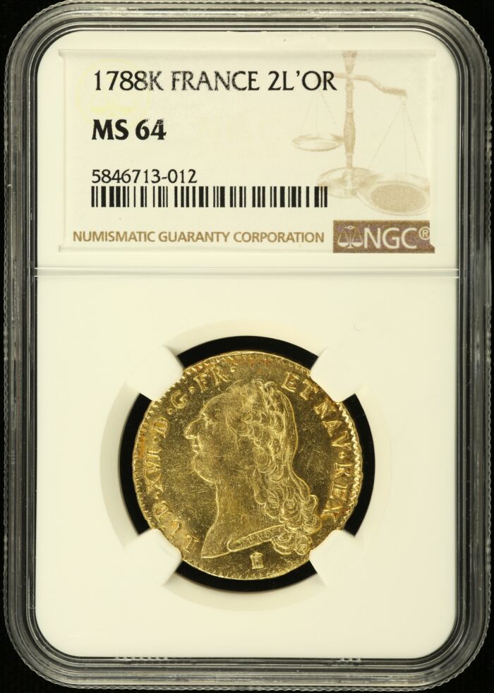 France 2 Louis D or 1788 K NGC MS64 0153175France 2 Louis D or 1788 K NGC MS64 0153175