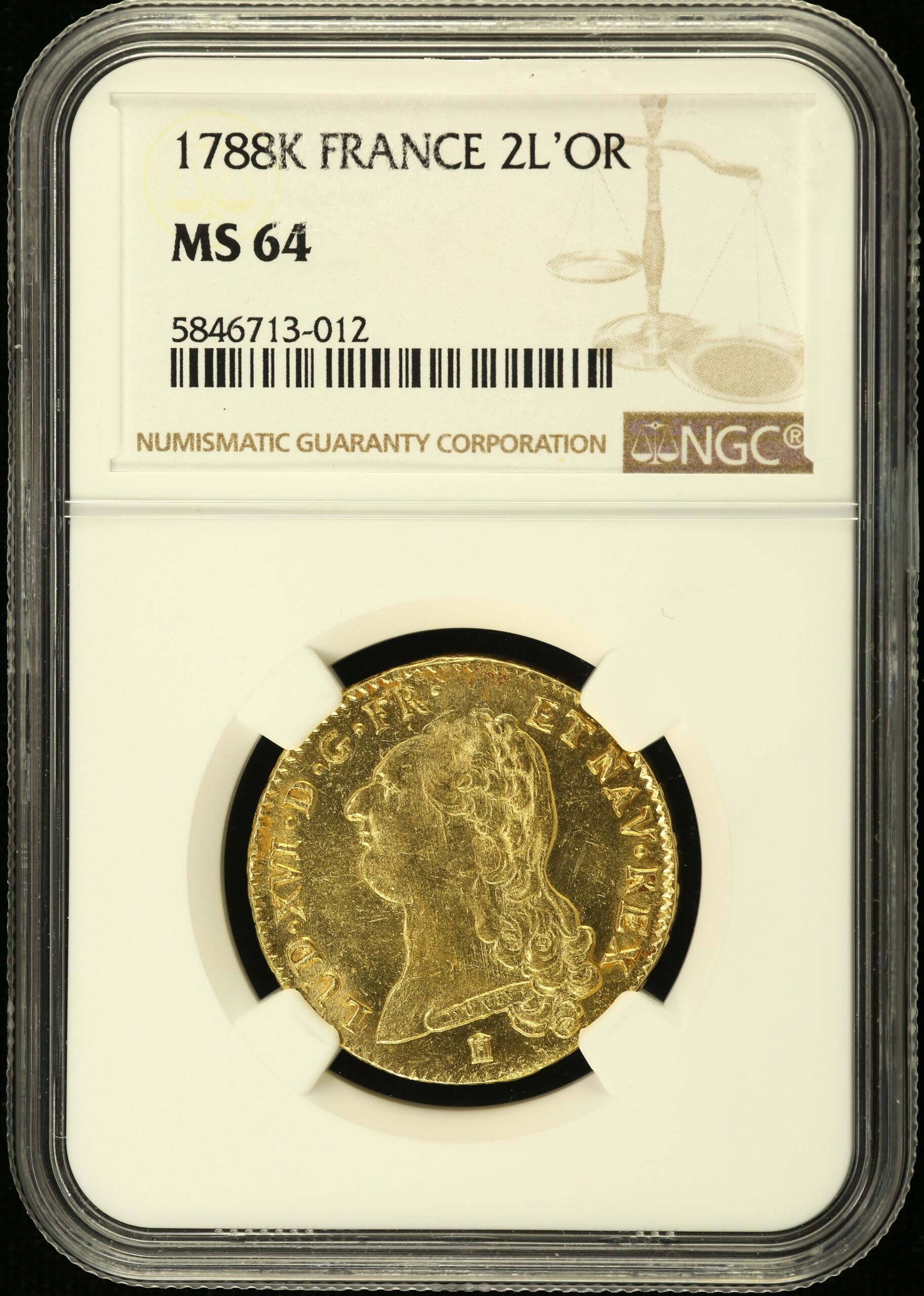 France 2 Louis D or 1788 K NGC MS64 0153175