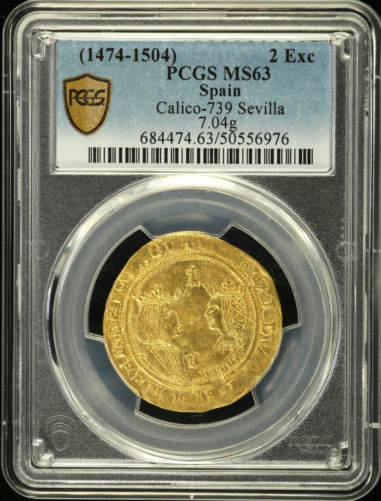 Spain 2 Excelente (1474-1504) Seville Calico-739 PCGS MS63 0153177