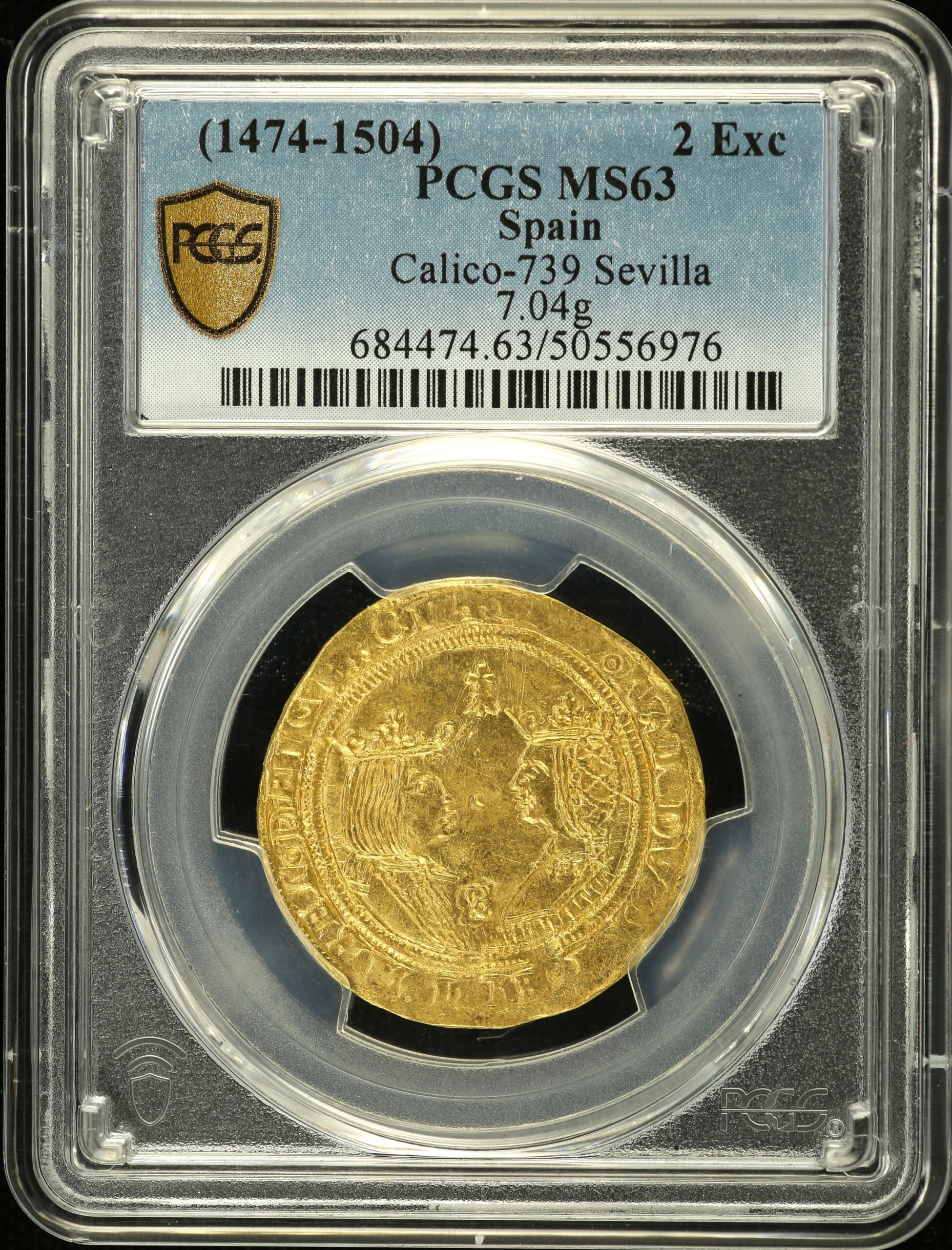Spain 2 Excelente (1474-1504) Seville Calico-739 PCGS MS63 0153177