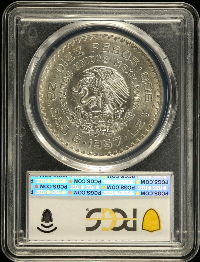 Modern Silver & Minors 10 Peso 1957 Mo KM-475 PCGS MS62 0153184Modern Silver & Minors 10 Peso 1957 Mo KM-475 PCGS MS62 0153184 - Image 2