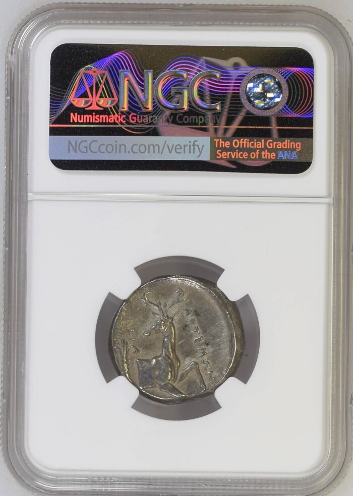 Ionia Ephesus c.4th Century BC AR Tetradrachm NGC Ch XF 0153268Ionia Ephesus c.4th Century BC AR Tetradrachm NGC Ch XF 0153268 - Image 2