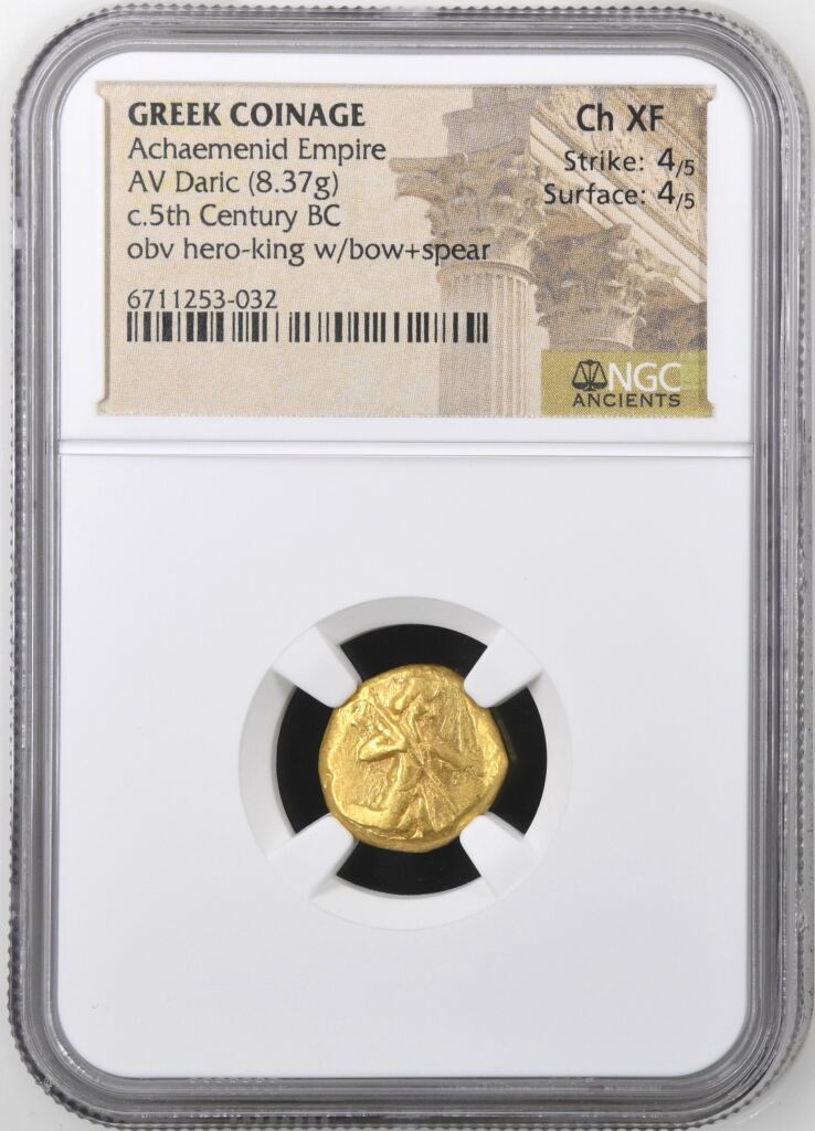Persia, Achaemenid Kings c.5th Century BC AV Daric NGC Ch XF 0153269
