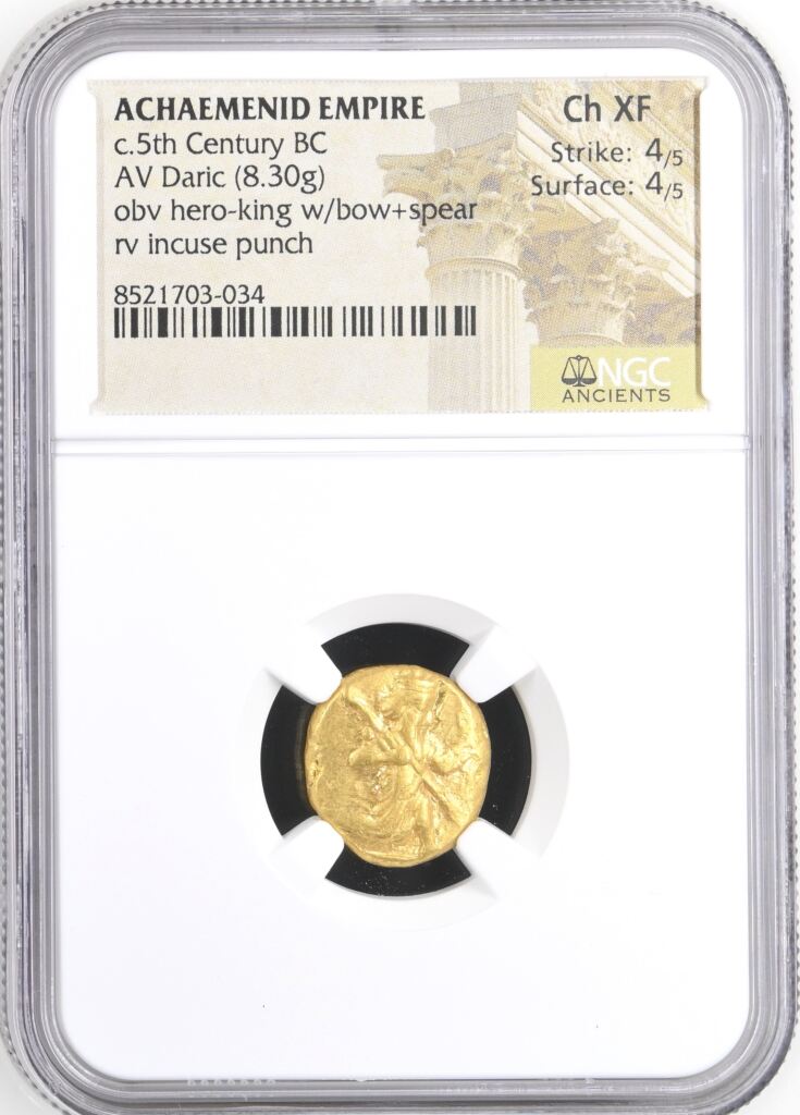 Persia, Achaemenid Kings c.5th Century BC AV Daric NGC Ch XF 0153270