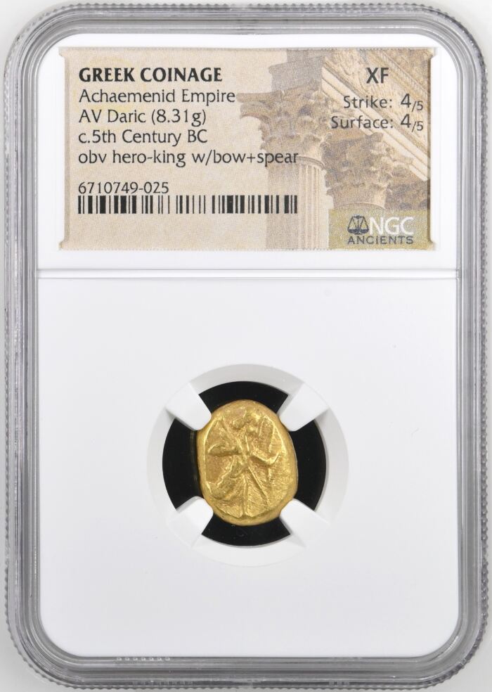 Persia, Achaemenid Kings c.5th Century BC AV Daric NGC XF 0153271Persia, Achaemenid Kings c.5th Century BC AV Daric NGC XF 0153271