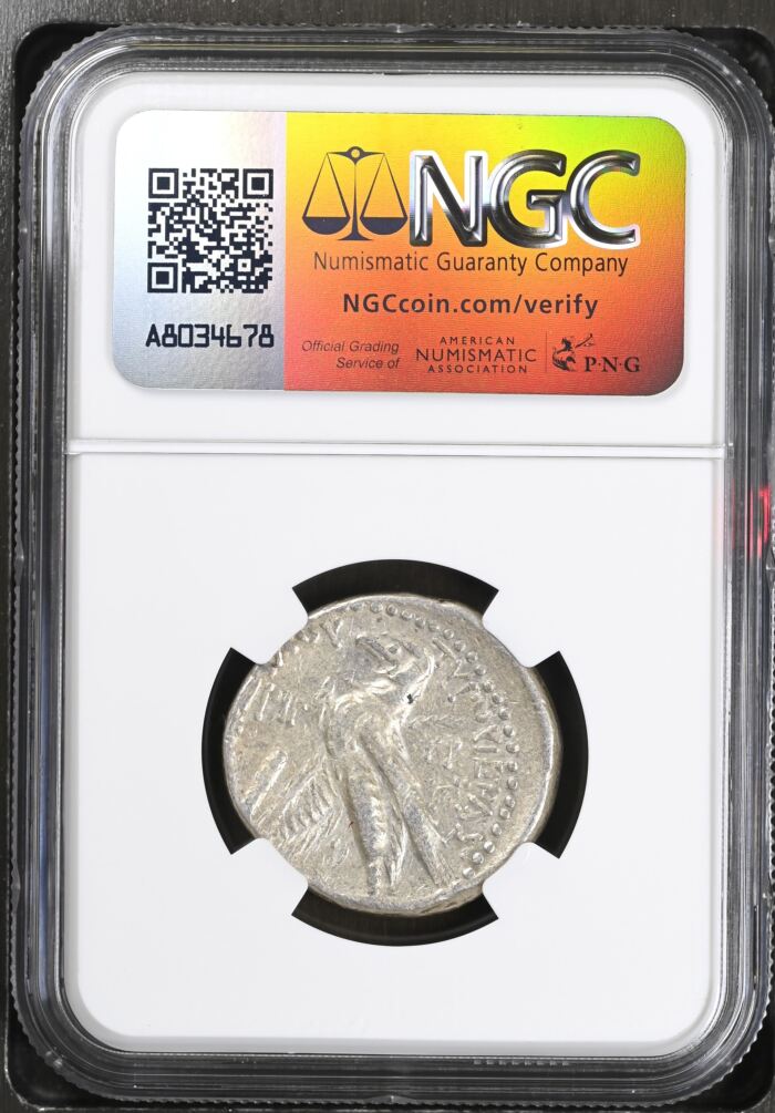 Phoenicia Tyre 126/5 BC - 65/6 AD AR Shekel NGC VF 0153276Phoenicia Tyre 126/5 BC - 65/6 AD AR Shekel NGC VF 0153276 - Image 2