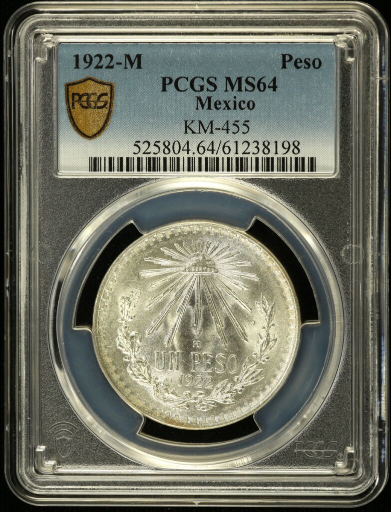 Modern Silver & Minors Peso 1922 M KM-455 PCGS MS64 0153558