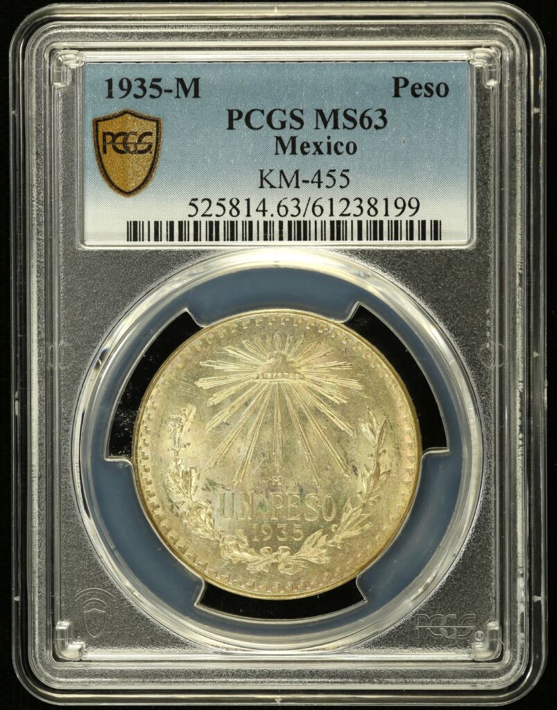 Modern Silver & Minors Peso 1935 M KM-455 PCGS MS63 0153560