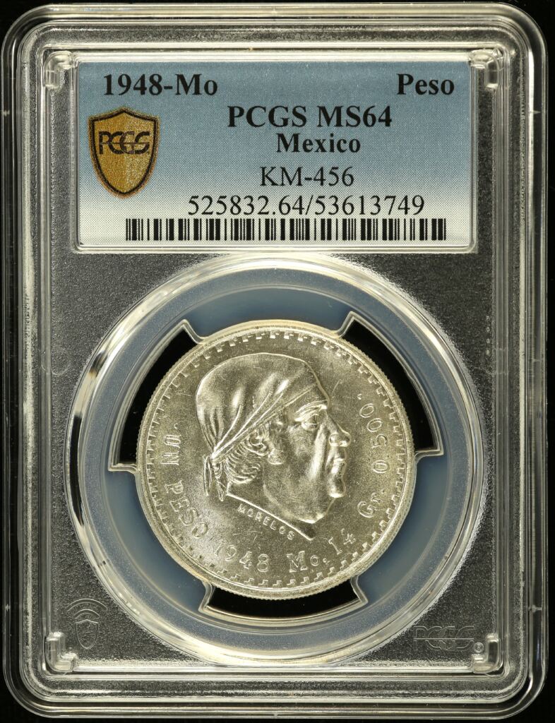 Modern Silver & Minors Peso 1948 Mo KM-456 PCGS MS64 0153578