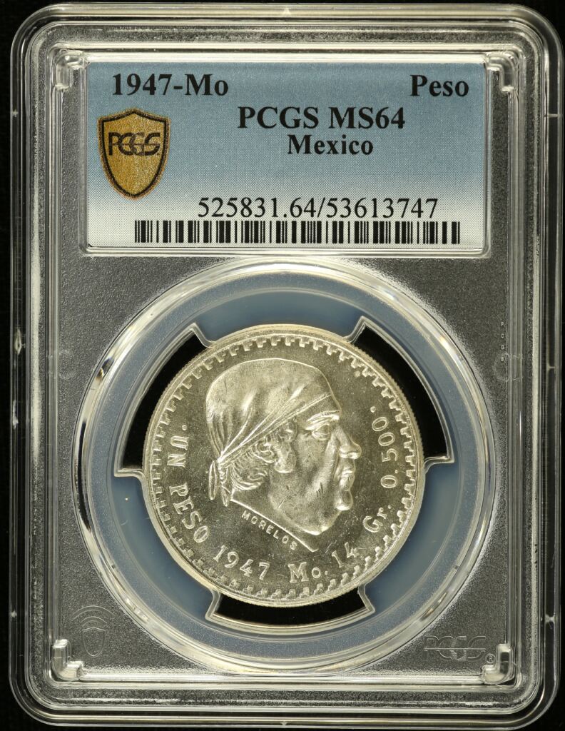 Modern Silver & Minors Peso 1947 Mo PCGS MS64 0153579