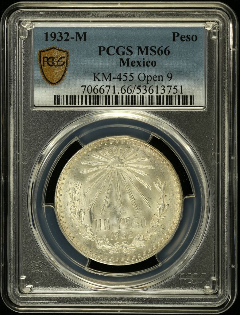 Modern Silver & Minors Peso 1932 M KM-455 PCGS MS66 0153584