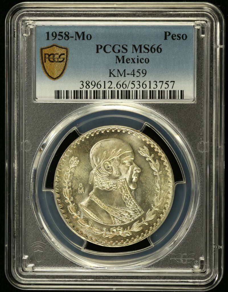 Modern Silver & Minors Peso 1958 Mo KM-459 PCGS MS66 0153585