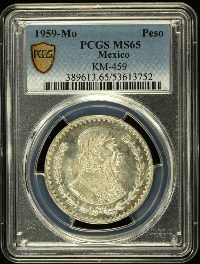 Modern Silver & Minors Peso 1959 Mo KM-459 PCGS MS65 0153586Modern Silver & Minors Peso 1959 Mo KM-459 PCGS MS65 0153586