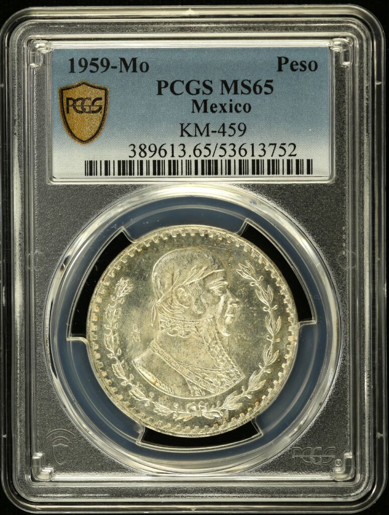 Modern Silver & Minors Peso 1959 Mo KM-459 PCGS MS65 0153586