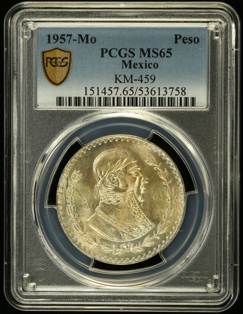 Modern Silver & Minors Peso 1957 Mo KM-459 PCGS MS65 0153590