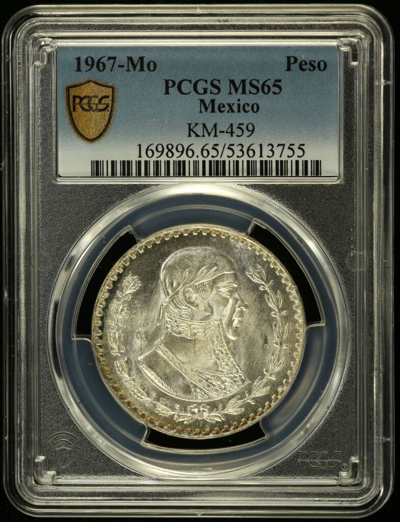 Modern Silver & Minors Peso 1967 Mo KM-459 PCGS MS65 0153592
