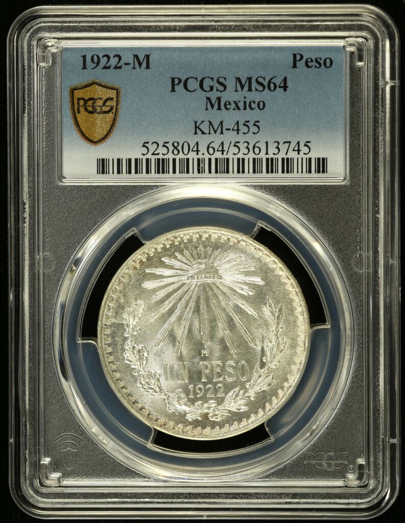 Modern Silver & Minors Peso 1922 M KM-455 PCGS MS64 0153593