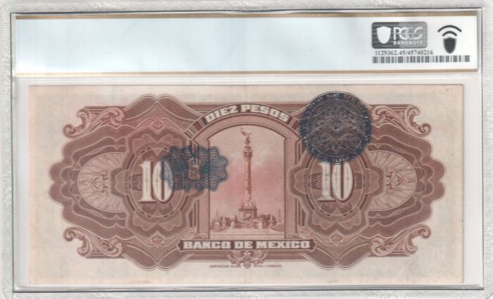Banco De Mexico 10 Pesos 1932 M4617d PCGS Ch XF45 f_35517Banco De Mexico 10 Pesos 1932 M4617d PCGS Ch XF45 f_35517 - Image 2