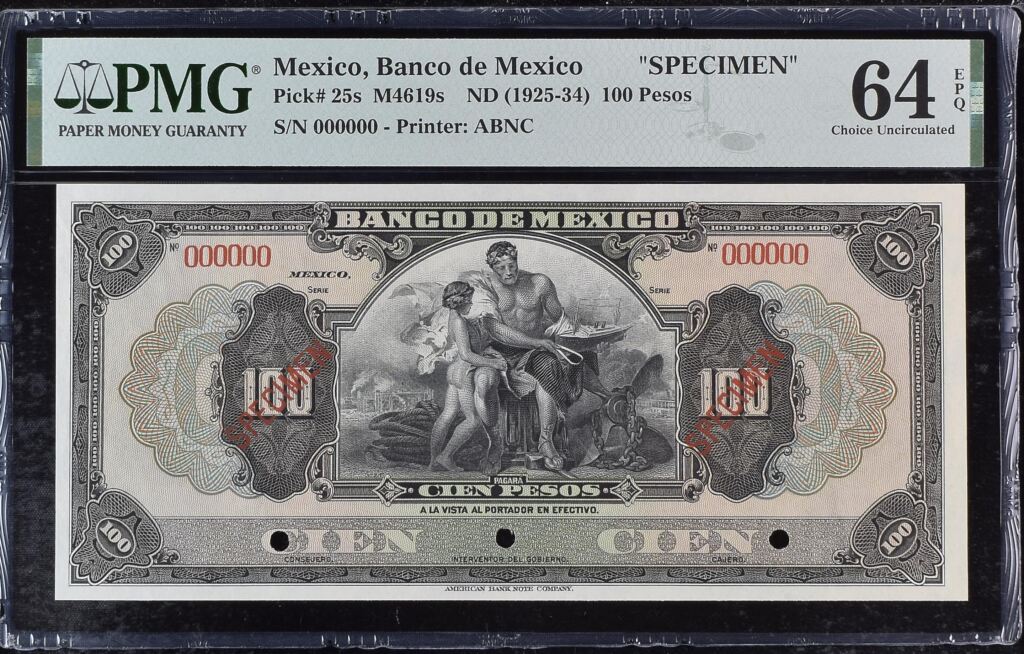 Banco De Mexico 100 Pesos ND M4619s PMG Ch UNC64 EPQ f_35519