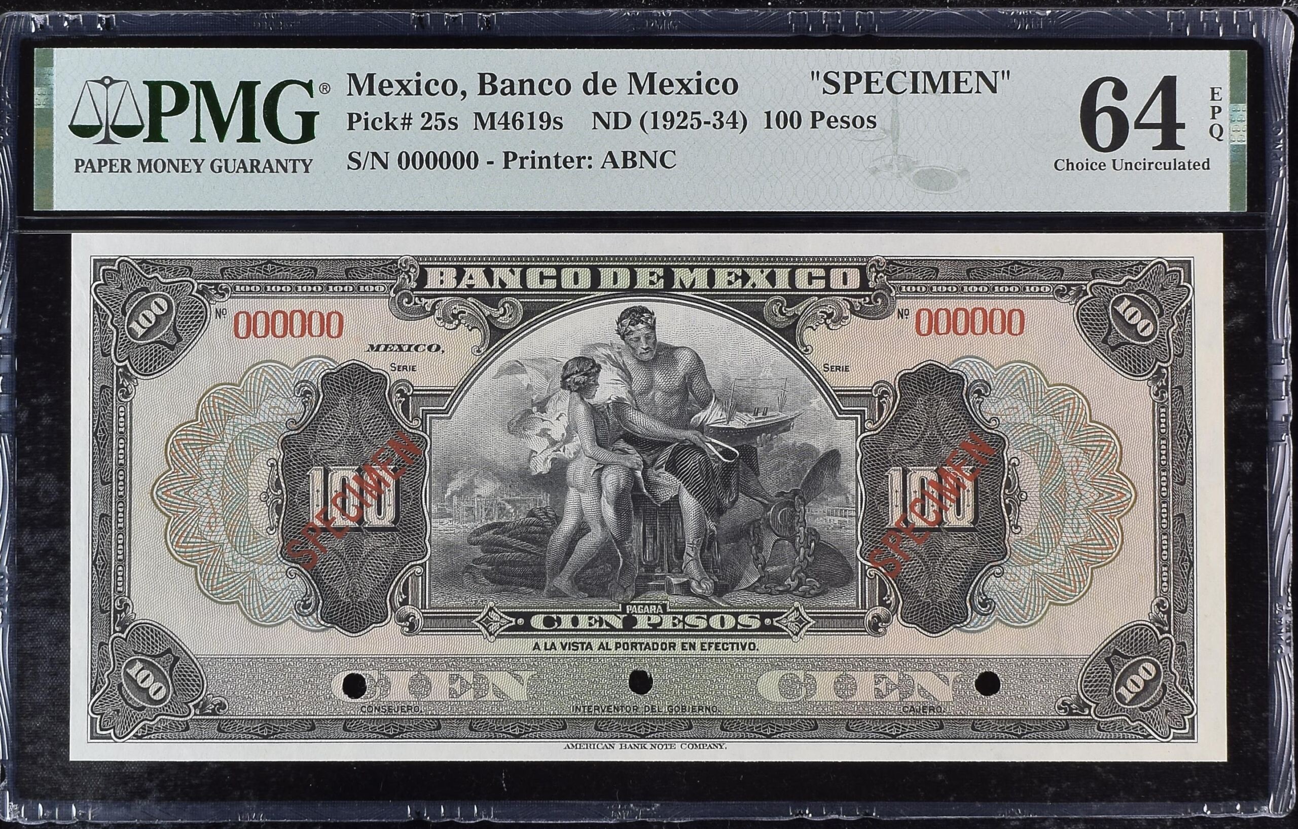 Banco De Mexico 100 Pesos ND M4619s PMG Ch UNC64 EPQ f_35519