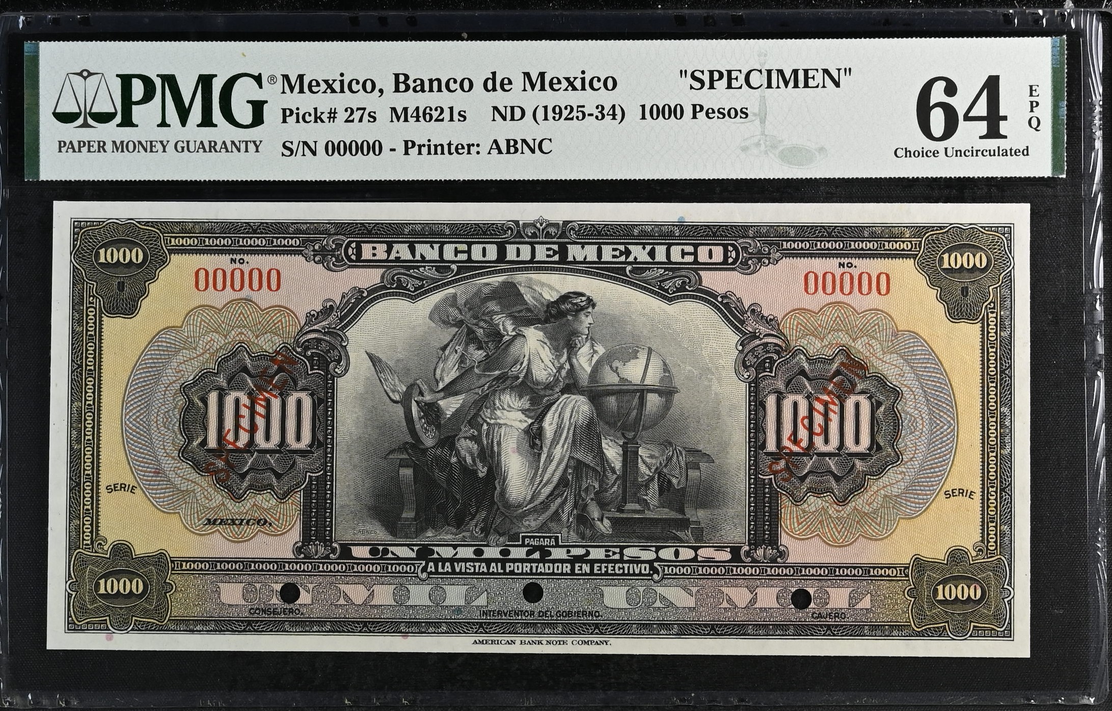 Banco De Mexico 1,000 Pesos ND M4621s PMG Ch UNC64 EPQ f_35520
