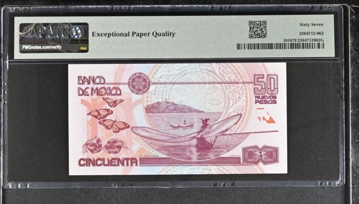 Banco De Mexico 50 Nuevos Pesos 1992 Pick #101 PMG Superb Gem UNC67 EPQ f_35533Banco De Mexico 50 Nuevos Pesos 1992 Pick #101 PMG Superb Gem UNC67 EPQ f_35533 - Image 2