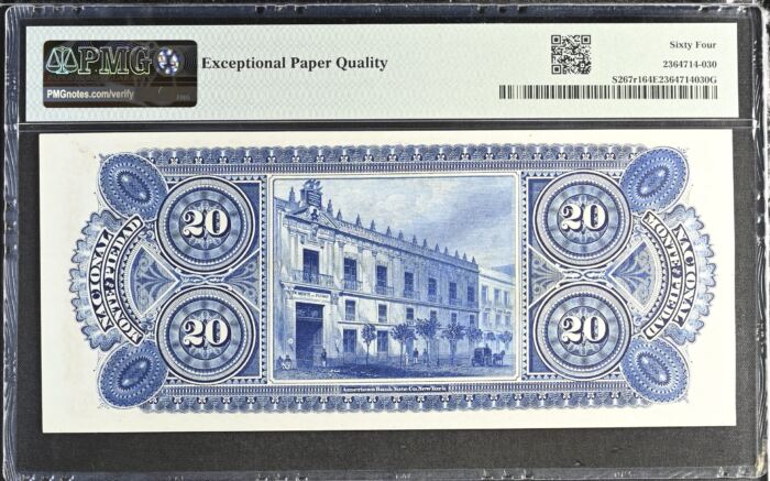 Pre-Revolution 20 Pesos ND Distrito Federal M693r1 PMG Ch UNC64 EPQ f_35564Pre-Revolution 20 Pesos ND Distrito Federal M693r1 PMG Ch UNC64 EPQ f_35564 - Image 2