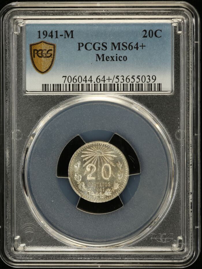 Modern Silver & Minors 1941 M 20 Centavo PCGS MS64+ 0153362Modern Silver & Minors 1941 M 20 Centavo PCGS MS64+ 0153362