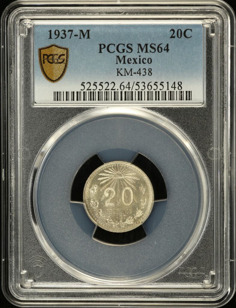 Modern Silver & Minors 20 Centavo 1937 M KM-438 PCGS MS64 0153366