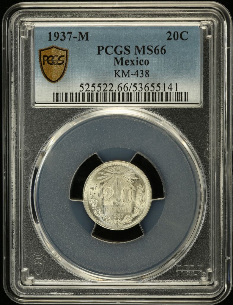 Modern Silver & Minors 20 Centavo 1937 M KM-438 PCGS MS66 0153380