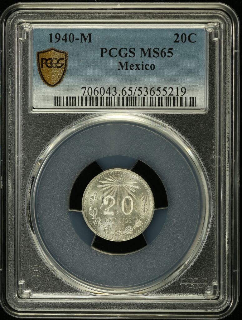 Modern Silver & Minors 20 Centavo 1940 M PCGS MS65 0153441