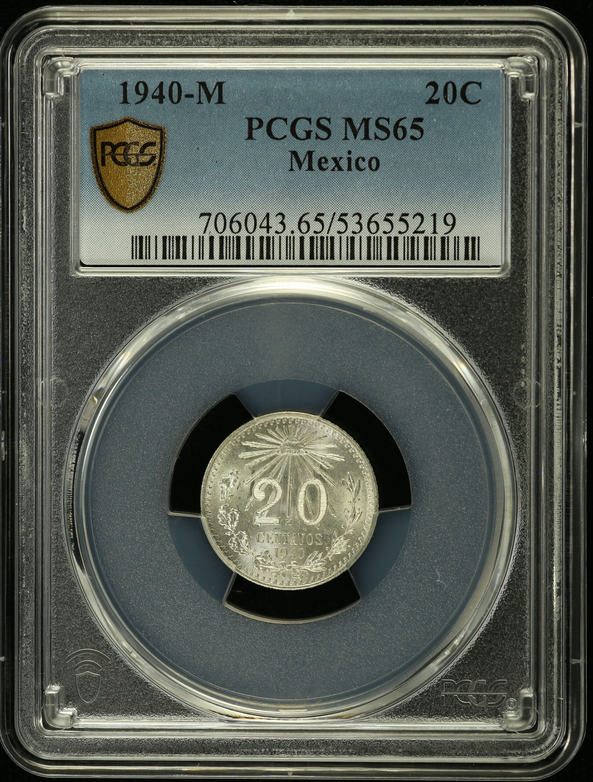 Modern Silver & Minors 20 Centavo 1940 M PCGS MS65 0153441