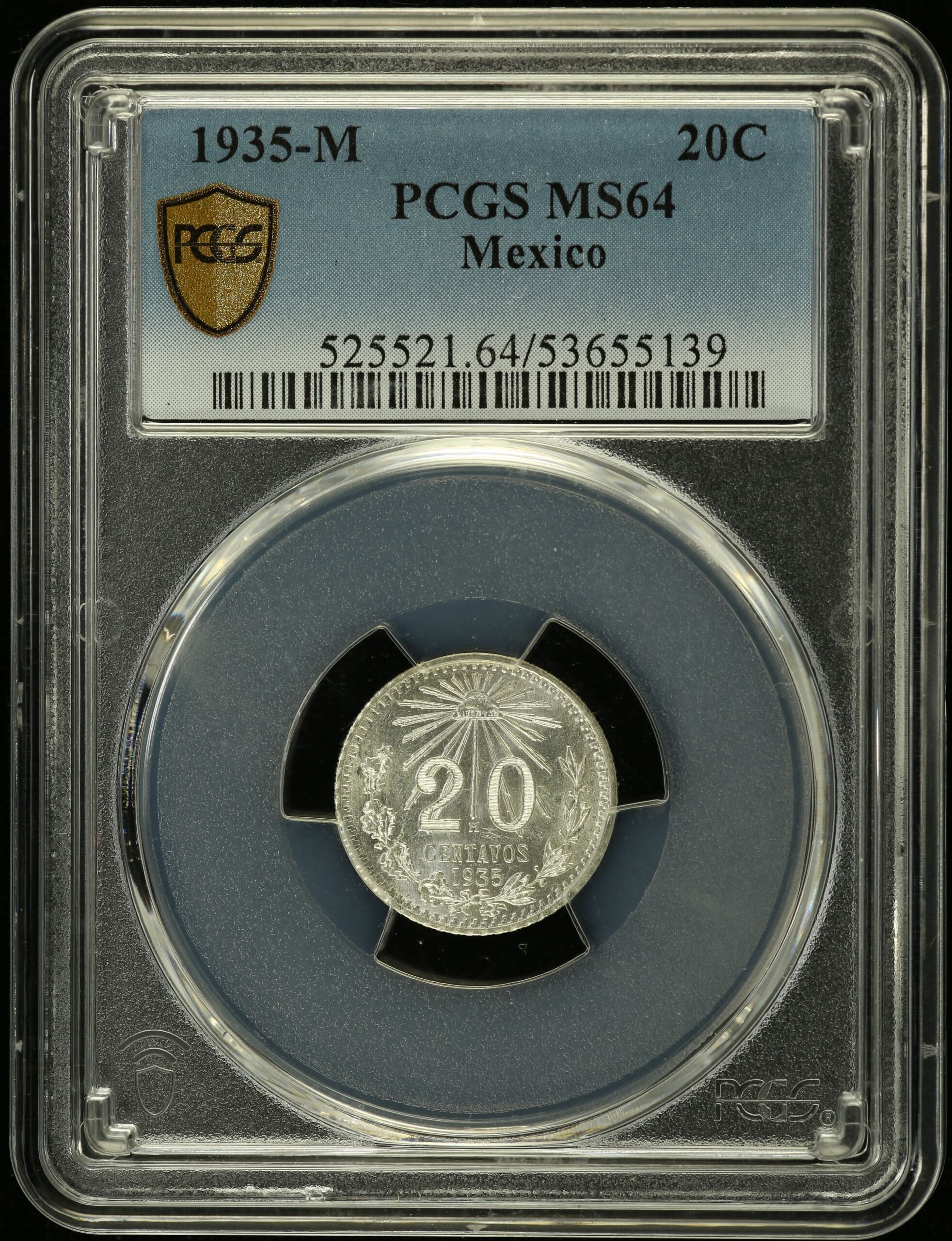 Modern Silver & Minors 20 Centavo 1935 M PCGS MS64 0153474