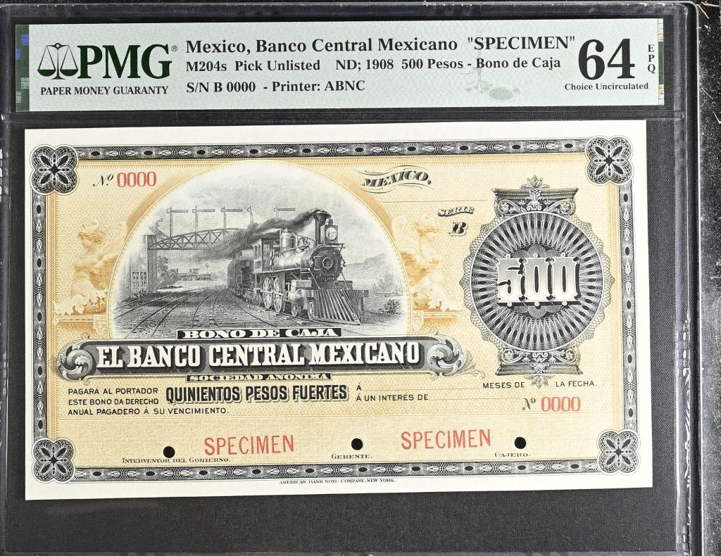 Bancos 500 Pesos ND Distrito Federal PMG Ch UNC64 EPQ M204s f_35512