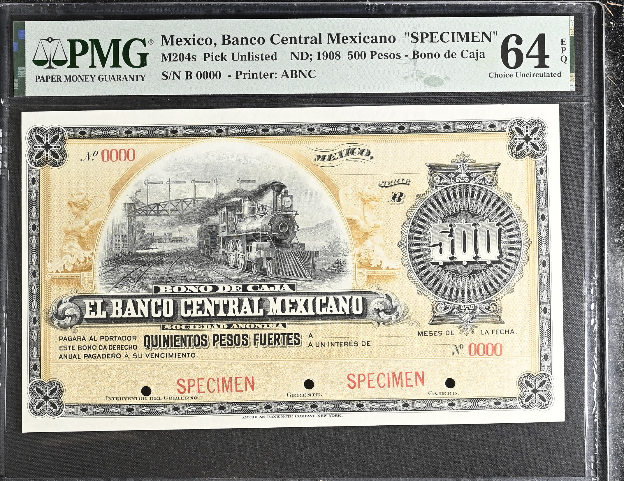 Bancos 500 Pesos ND Distrito Federal PMG Ch UNC64 EPQ M204s f_35512