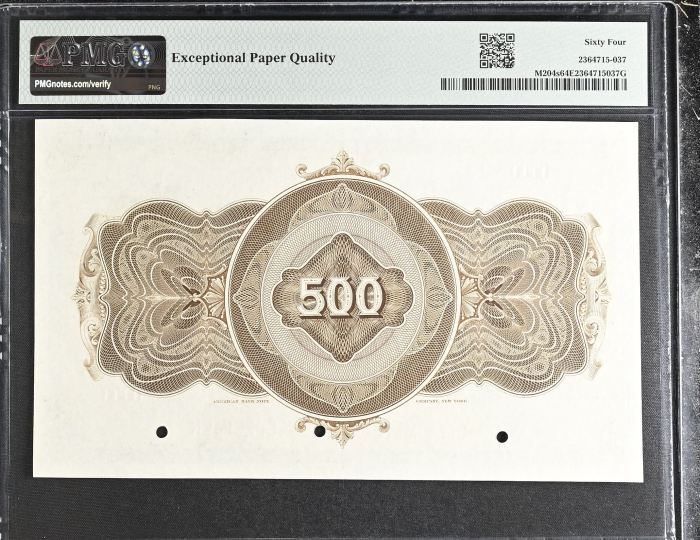 Bancos 500 Pesos ND Distrito Federal PMG Ch UNC64 EPQ M204s f_35512Bancos 500 Pesos ND Distrito Federal PMG Ch UNC64 EPQ M204s f_35512 - Image 2