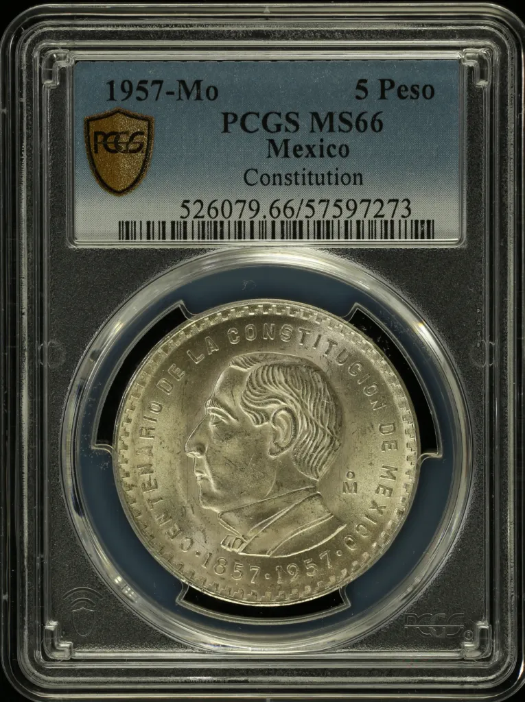 Modern Silver & Minors 5 Peso 1957 Mo PCGS MS66 0152874