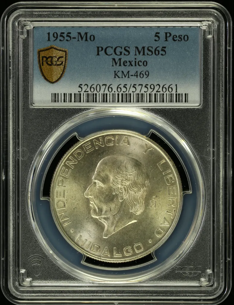 Modern Silver & Minors 5 Peso 1955 Mo KM-469 PCGS MS65 0153050