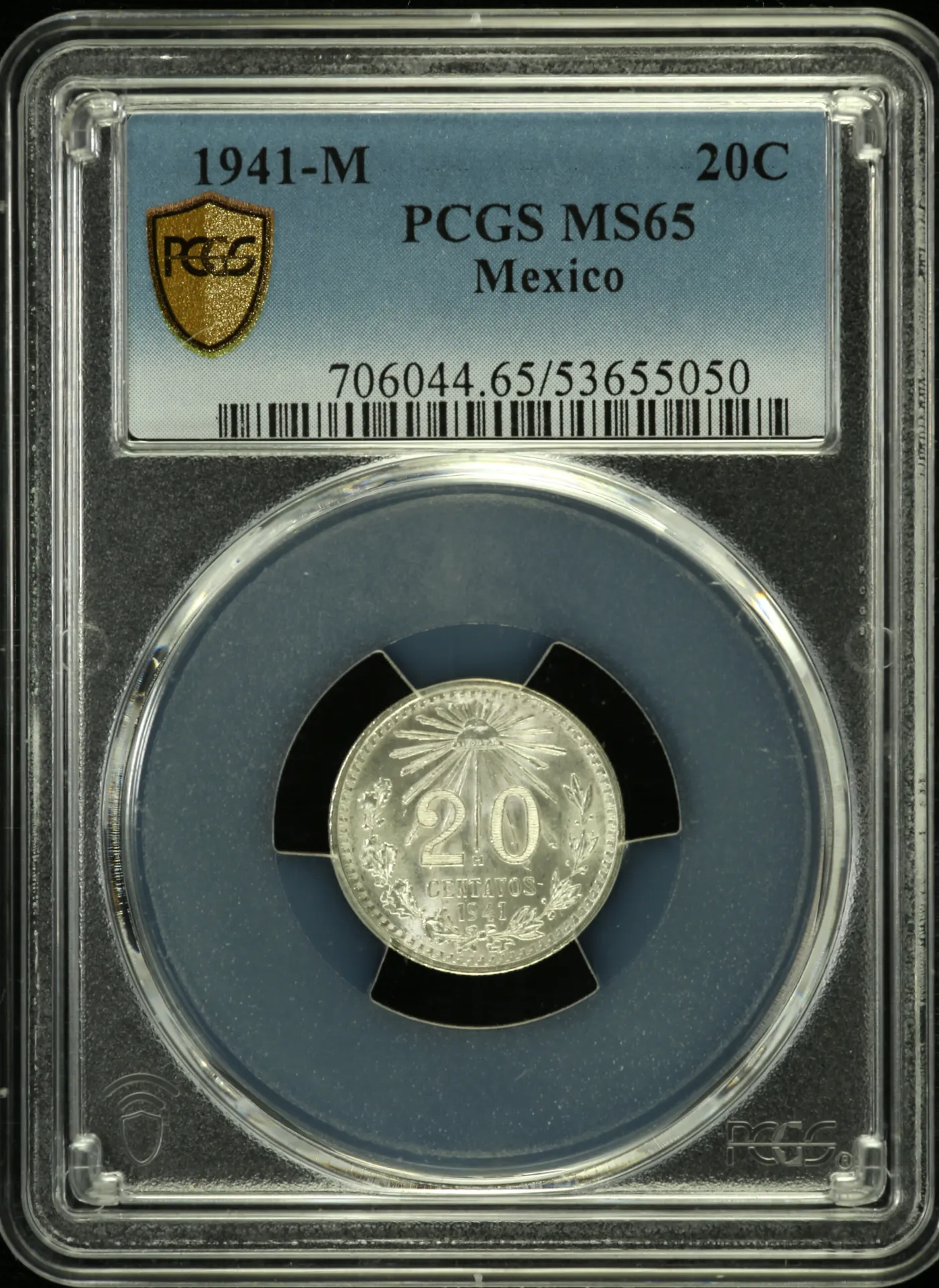 20 Centavo Mexican Coins Modern Silver & Minors Modern Silver & Minors 20 Centavo 1941 M PCGS MS65 0153319 Modern Silver & Minors 20 Centavo 1941 M PCGS MS65 0153319Modern Silver & Minors 20 Centavo 1941 M PCGS MS65 0153319