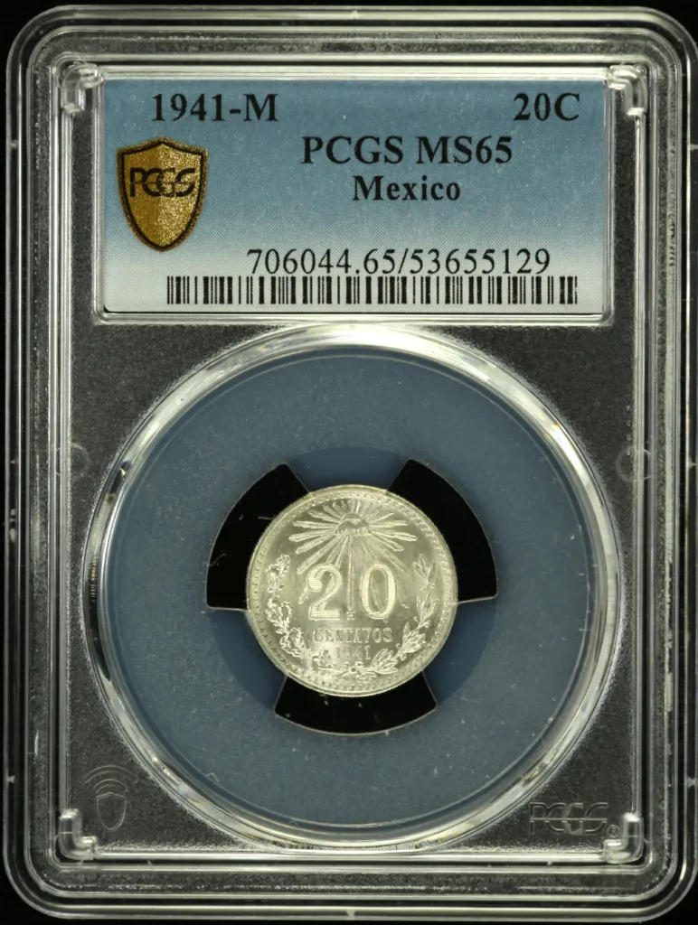 Modern Silver & Minors 20 Centavo 1941 M PCGS MS65 0153339