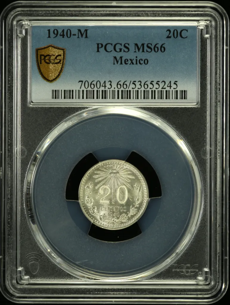 Modern Silver & Minors 20 Centavo 1940 M PCGS MS66 0153465