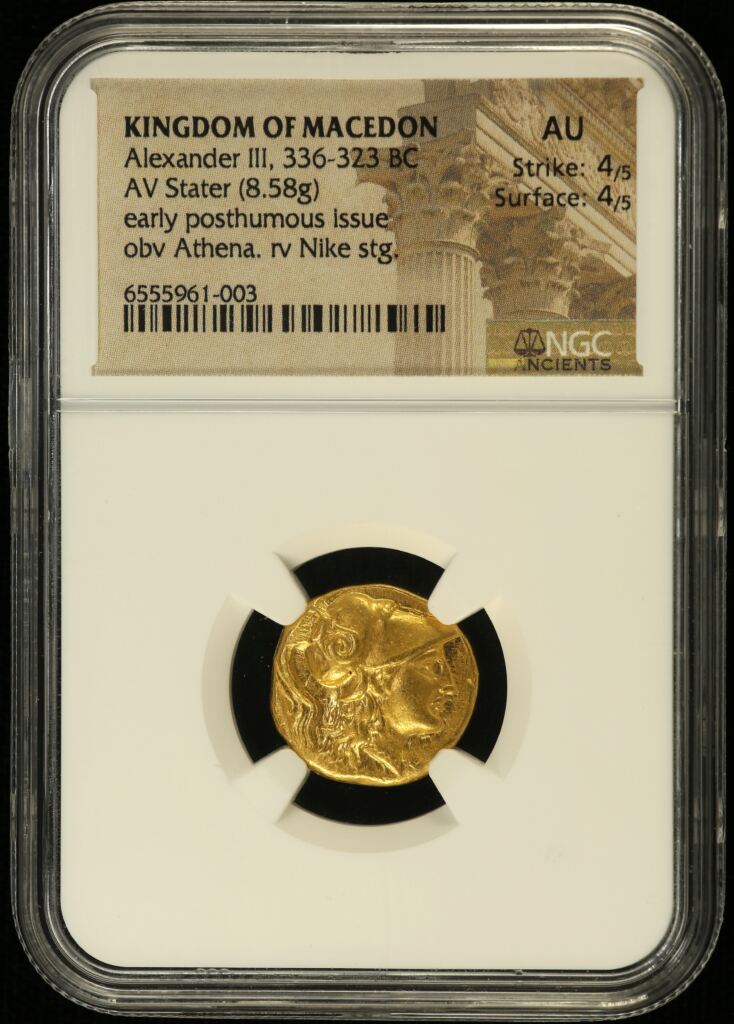 Macedonian Kings Alexander III(The Great) 336-323 BC AV Stater NGC AU 0153262