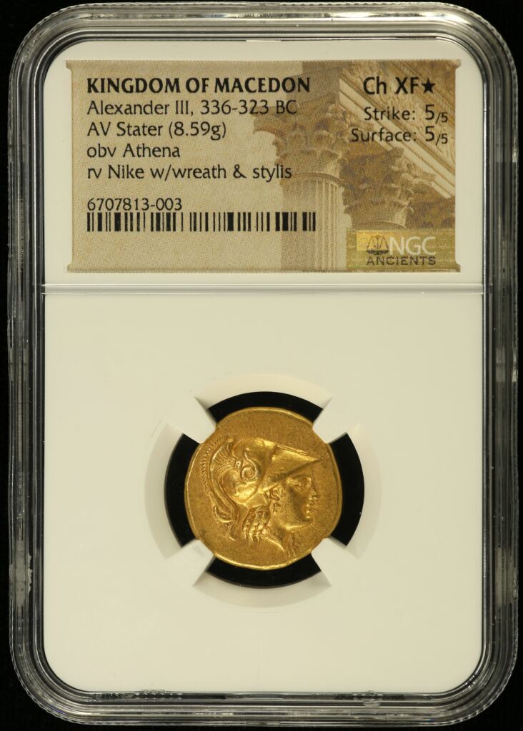Macedonian Kings Alexander III(The Great) 336-323 BC AV Stater NGC Ch XF* 0153263