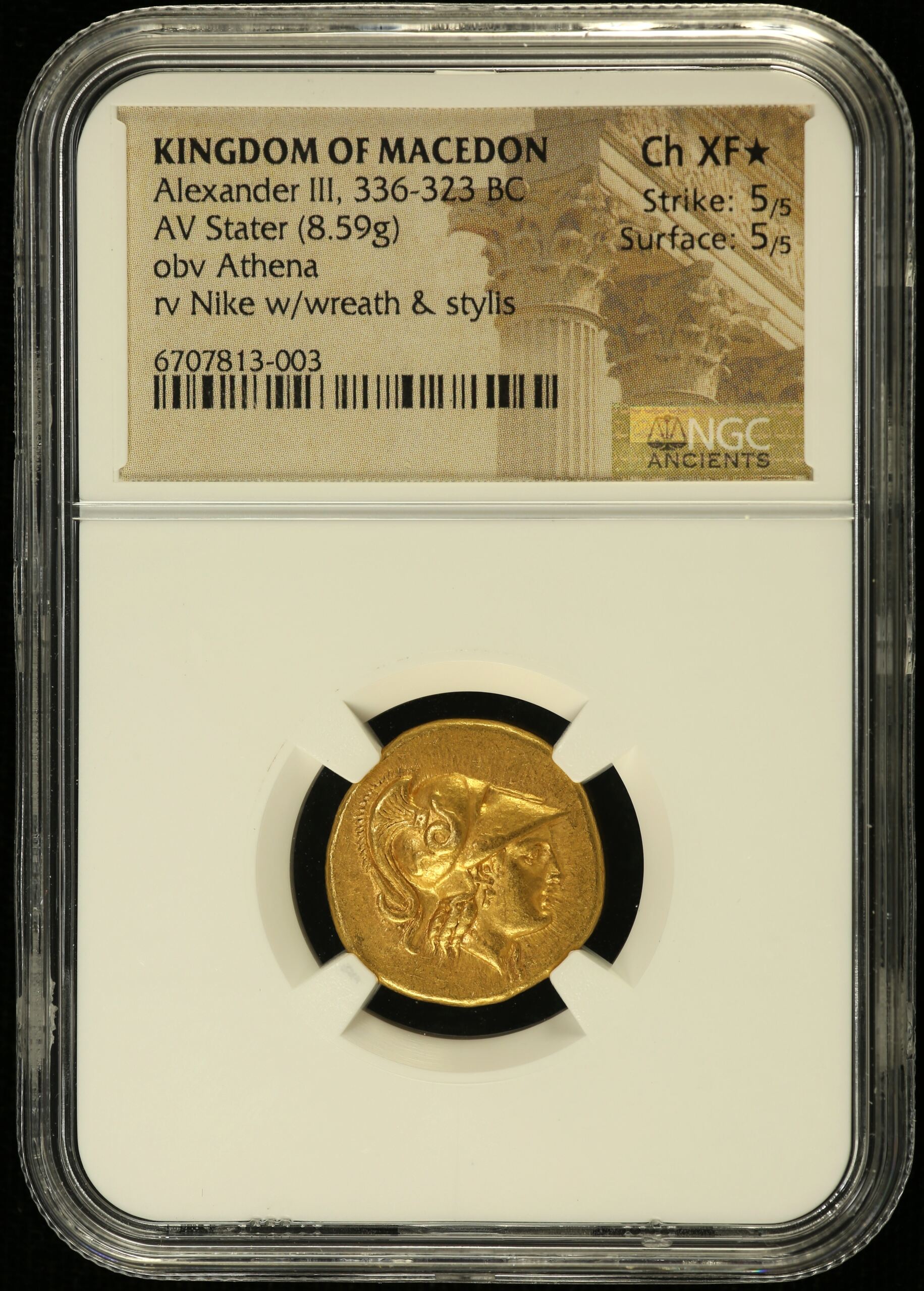 Macedonian Kings Alexander III(The Great) 336-323 BC AV Stater NGC Ch XF* 0153263
