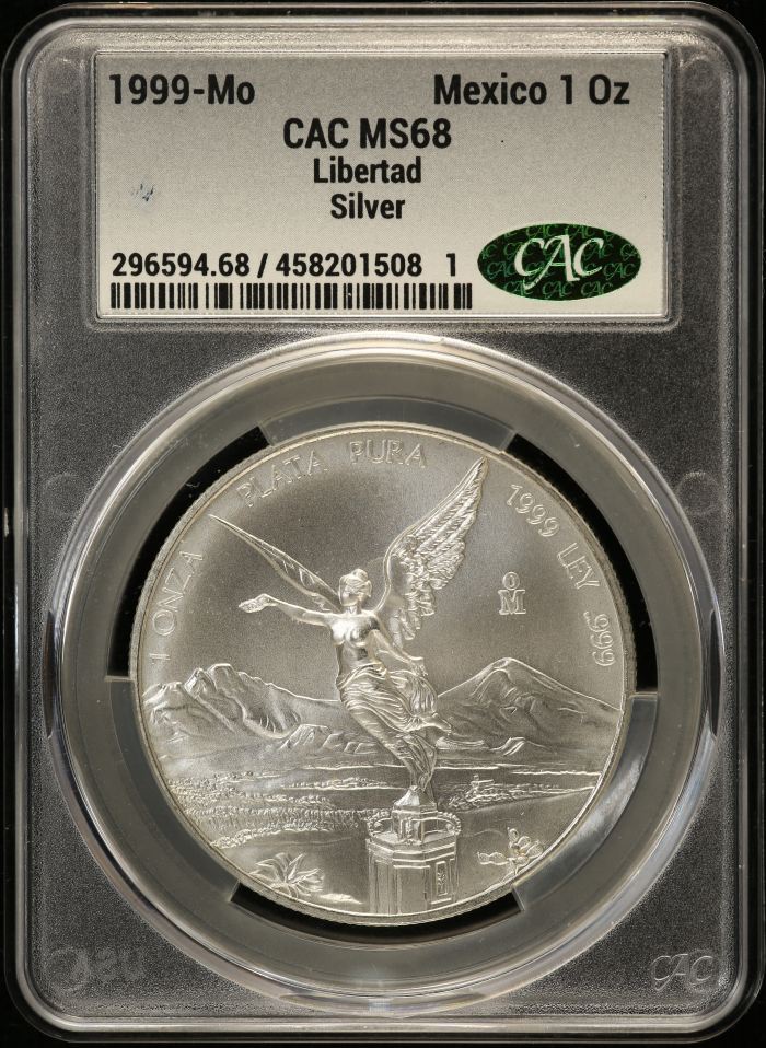 Modern Silver & Minors Onza 1999 Mo CAC MS68 0152717Modern Silver & Minors Onza 1999 Mo CAC MS68 0152717