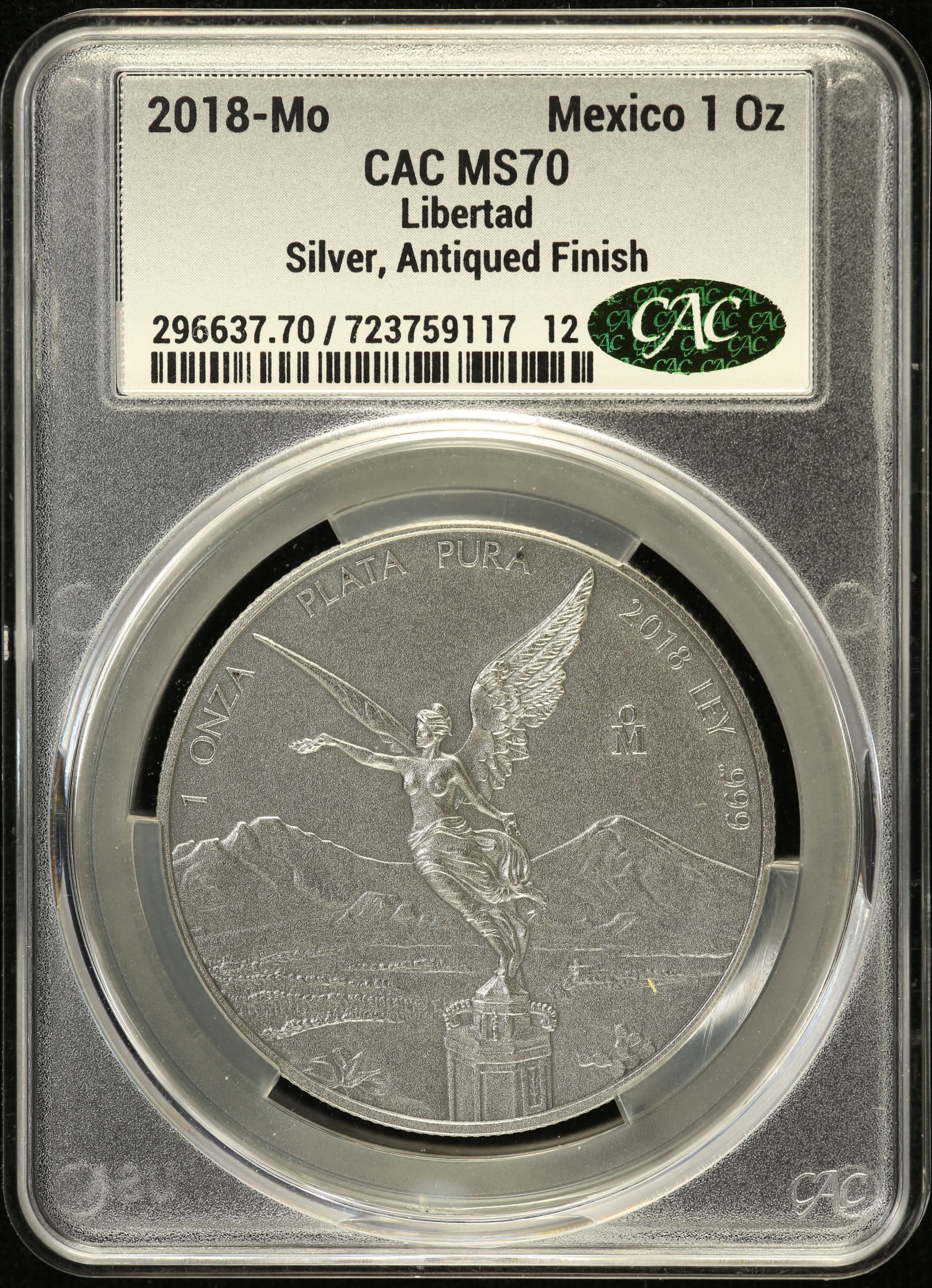 Modern Silver & Minors Onza 2018 Mo CAC MS70 0152718