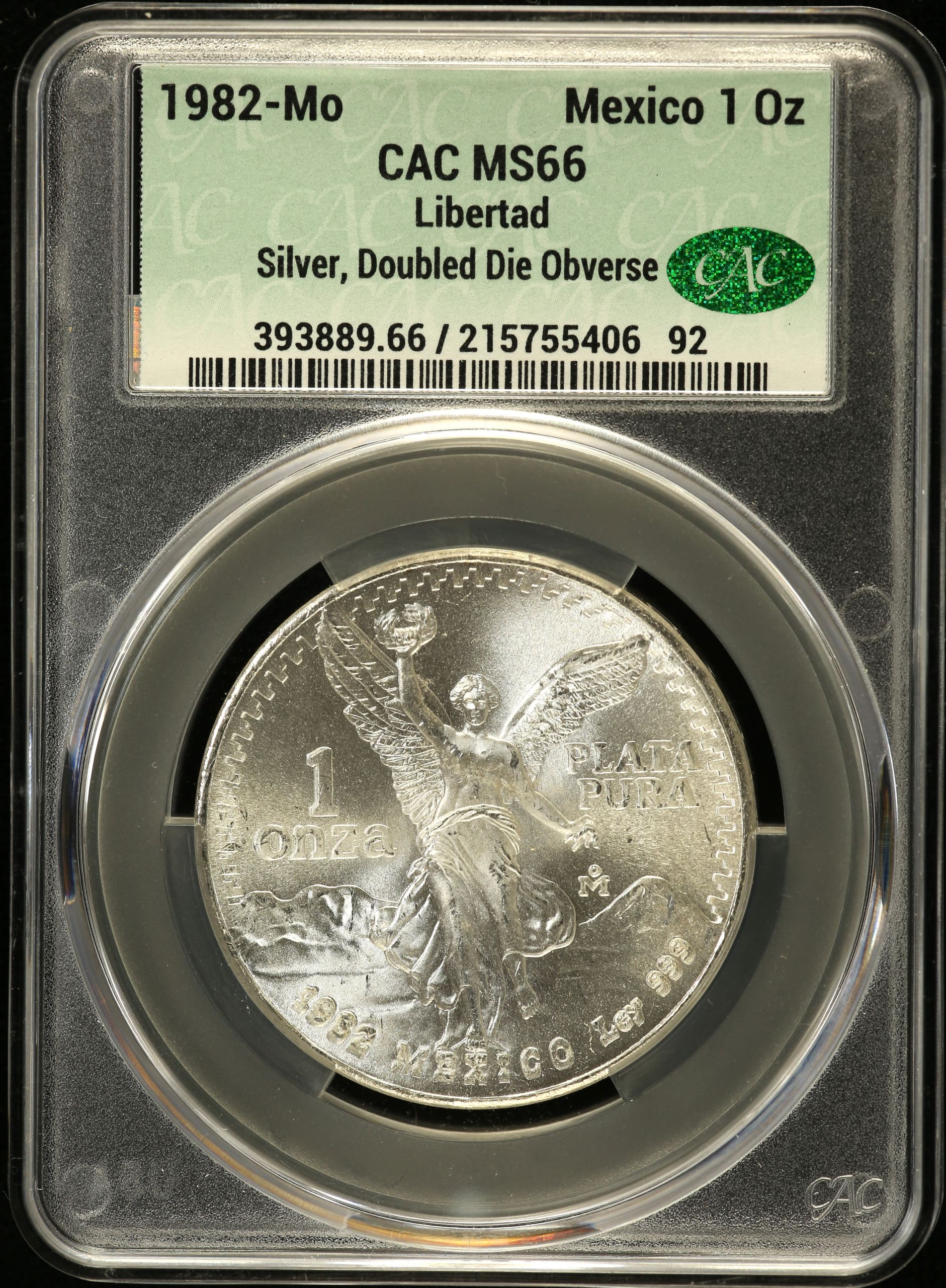 Modern Silver & Minors Onza 1982 Mo CAC MS66 0152726